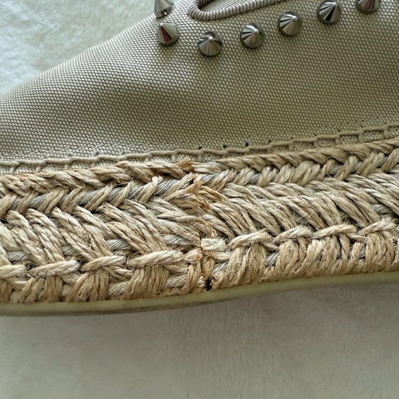 Christian Louboutin Spike Beige Espaboat Espadrilles Flat Shoes size 40 - Picture 12 of 14